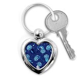 Cat Spacesuit Space Suit Astronaut Pattern Key Chain (Heart) Front