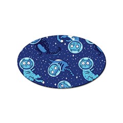 Cat Spacesuit Space Suit Astronaut Pattern Sticker Oval (10 pack)