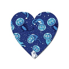 Cat Spacesuit Space Suit Astronaut Pattern Heart Magnet by Wav3s