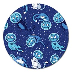 Cat Spacesuit Space Suit Astronaut Pattern Magnet 5  (round) by Wav3s