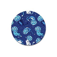 Cat Spacesuit Space Suit Astronaut Pattern Magnet 3  (round) by Wav3s