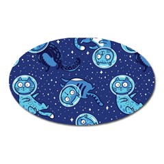 Cat Spacesuit Space Suit Astronaut Pattern Oval Magnet by Wav3s