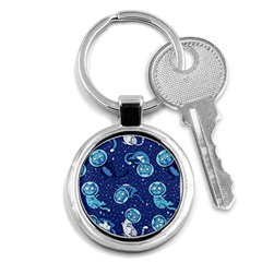 Cat Spacesuit Space Suit Astronaut Pattern Key Chain (round) by Wav3s