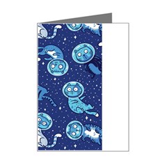 Cat Spacesuit Space Suit Astronaut Pattern Mini Greeting Card by Wav3s