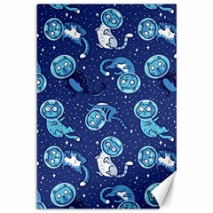 Cat Spacesuit Space Suit Astronaut Pattern Canvas 12  X 18  by Wav3s