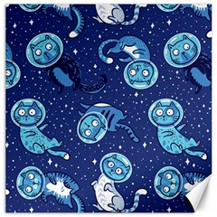 Cat Spacesuit Space Suit Astronaut Pattern Canvas 16  X 16  by Wav3s