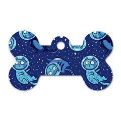 Cat Spacesuit Space Suit Astronaut Pattern Dog Tag Bone (one Side) by Wav3s