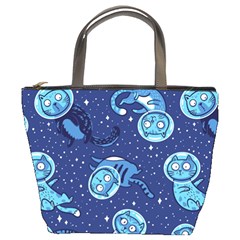 Cat Spacesuit Space Suit Astronaut Pattern Bucket Bag by Wav3s