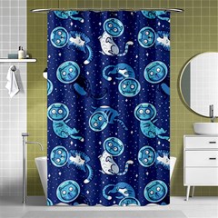 Cat Spacesuit Space Suit Astronaut Pattern Shower Curtain 48  X 72  (small)  by Wav3s