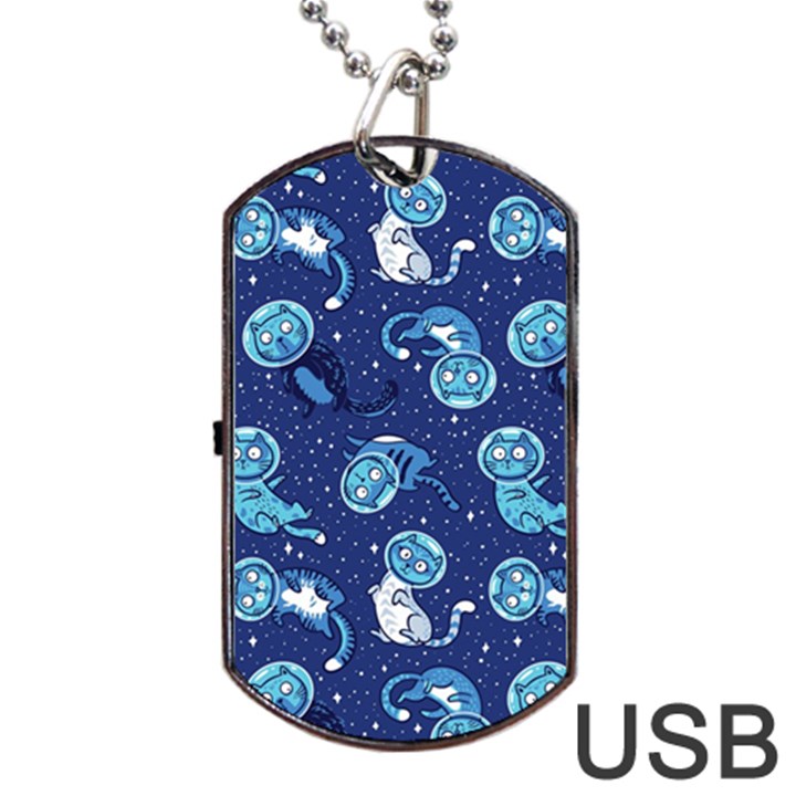 Cat Spacesuit Space Suit Astronaut Pattern Dog Tag USB Flash (One Side)