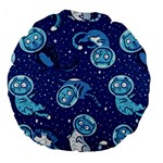 Cat Spacesuit Space Suit Astronaut Pattern Large 18  Premium Round Cushions Back