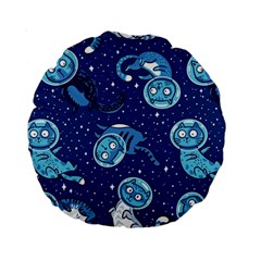 Cat Spacesuit Space Suit Astronaut Pattern Standard 15  Premium Round Cushions by Wav3s