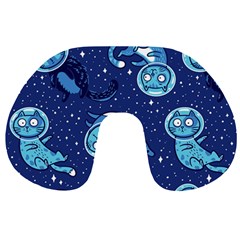 Cat Spacesuit Space Suit Astronaut Pattern Travel Neck Pillow by Wav3s