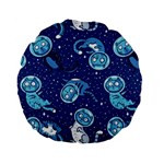 Cat Spacesuit Space Suit Astronaut Pattern Standard 15  Premium Flano Round Cushions Front