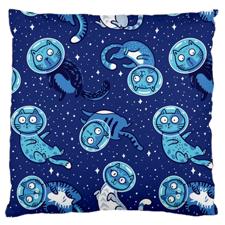 Cat Spacesuit Space Suit Astronaut Pattern Large Premium Plush Fleece Cushion Case (One Side)