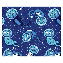 Cat Spacesuit Space Suit Astronaut Pattern Two Sides Premium Plush Fleece Blanket (small) by Wav3s