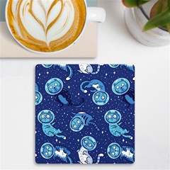 Cat Spacesuit Space Suit Astronaut Pattern Uv Print Square Tile Coaster  by Wav3s