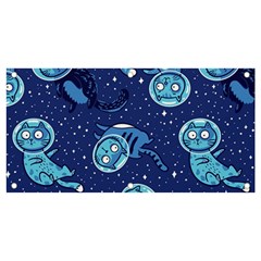 Cat Spacesuit Space Suit Astronaut Pattern Banner And Sign 4  X 2  by Wav3s