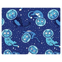 Cat Spacesuit Space Suit Astronaut Pattern Premium Plush Fleece Blanket (medium) by Wav3s