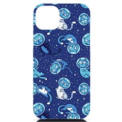 Cat Spacesuit Space Suit Astronaut Pattern Iphone 14 Plus Black Uv Print Case by Wav3s