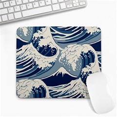 Japanese Wave Pattern Large Mousepad by Wav3s