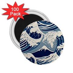 Japanese Wave Pattern 2 25  Magnets (100 Pack)  by Wav3s