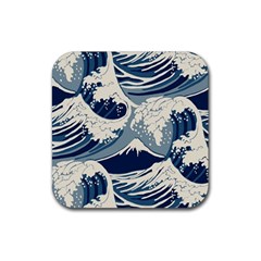 Japanese Wave Pattern Rubber Coaster (square) by Wav3s