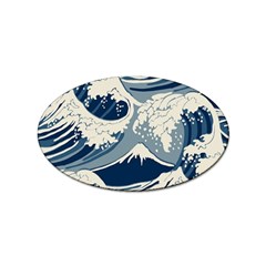 Japanese Wave Pattern Sticker (oval) by Wav3s