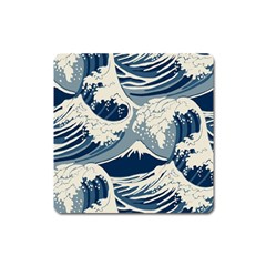 Japanese Wave Pattern Square Magnet by Wav3s