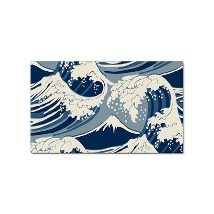 Japanese Wave Pattern Sticker Rectangular (100 pack)