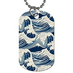 Japanese Wave Pattern Dog Tag (one Side) by Wav3s