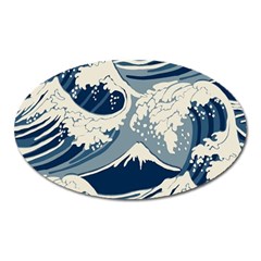 Japanese Wave Pattern Oval Magnet by Wav3s