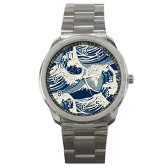 Japanese Wave Pattern Sport Metal Watch by Wav3s