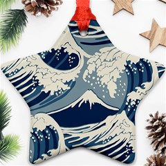 Japanese Wave Pattern Star Ornament (two Sides) by Wav3s