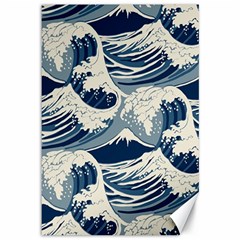 Japanese Wave Pattern Canvas 12  X 18  by Wav3s