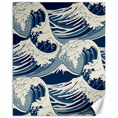 Japanese Wave Pattern Canvas 11  X 14  by Wav3s