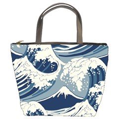 Japanese Wave Pattern Bucket Bag by Wav3s