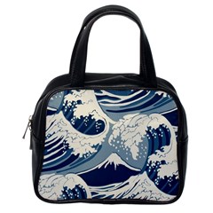 Japanese Wave Pattern Classic Handbag (one Side) by Wav3s