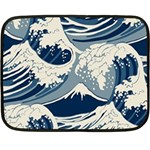 Japanese Wave Pattern Two Sides Fleece Blanket (Mini) 35 x27  Blanket Front