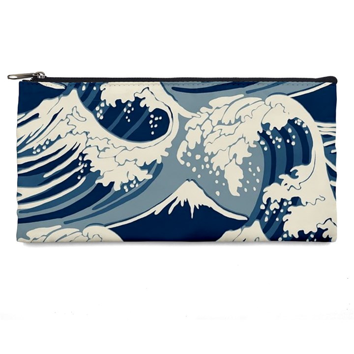 Japanese Wave Pattern Pencil Case