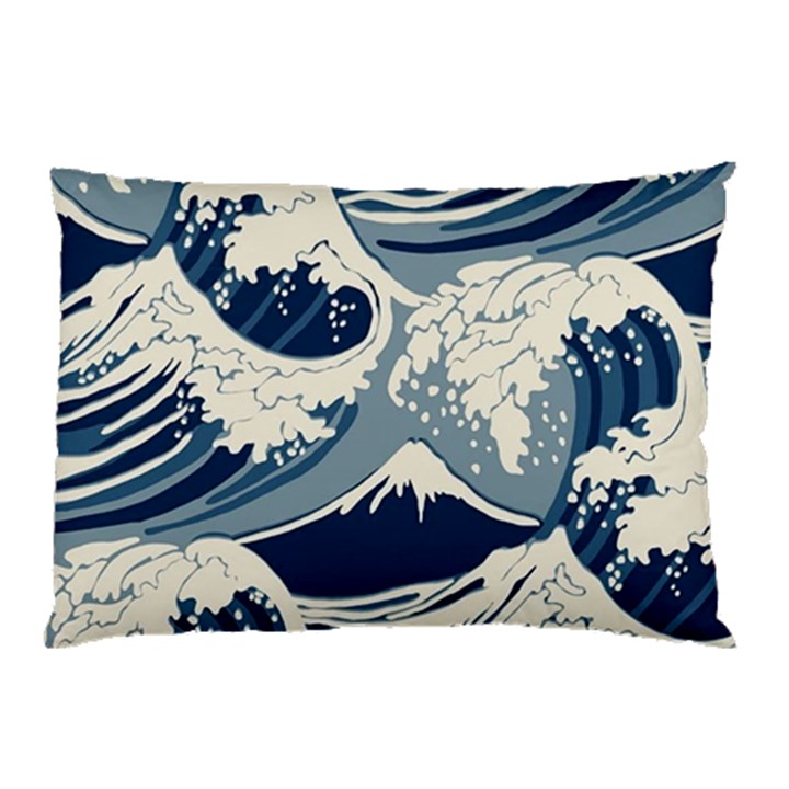 Japanese Wave Pattern Pillow Case