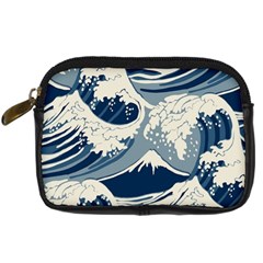 Japanese Wave Pattern Digital Camera Leather Case by Wav3s