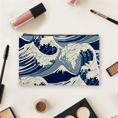 Japanese Wave Pattern Cosmetic Bag (medium) by Wav3s