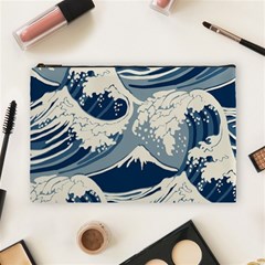 Japanese Wave Pattern Cosmetic Bag (large) by Wav3s