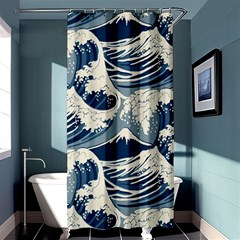 Japanese Wave Pattern Shower Curtain 36  X 72  (stall)  by Wav3s