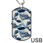 Japanese Wave Pattern Dog Tag USB Flash (Two Sides) Front