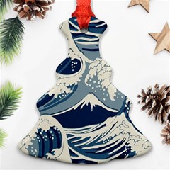 Japanese Wave Pattern Christmas Tree Ornament (two Sides) by Wav3s