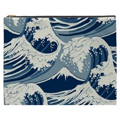 Japanese Wave Pattern Cosmetic Bag (xxxl) by Wav3s