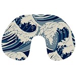 Japanese Wave Pattern Travel Neck Pillow Front