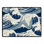 Japanese Wave Pattern Two Sides Fleece Blanket (Small) 45 x34  Blanket Front